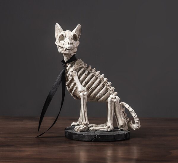 Retro Skull Dog Statue