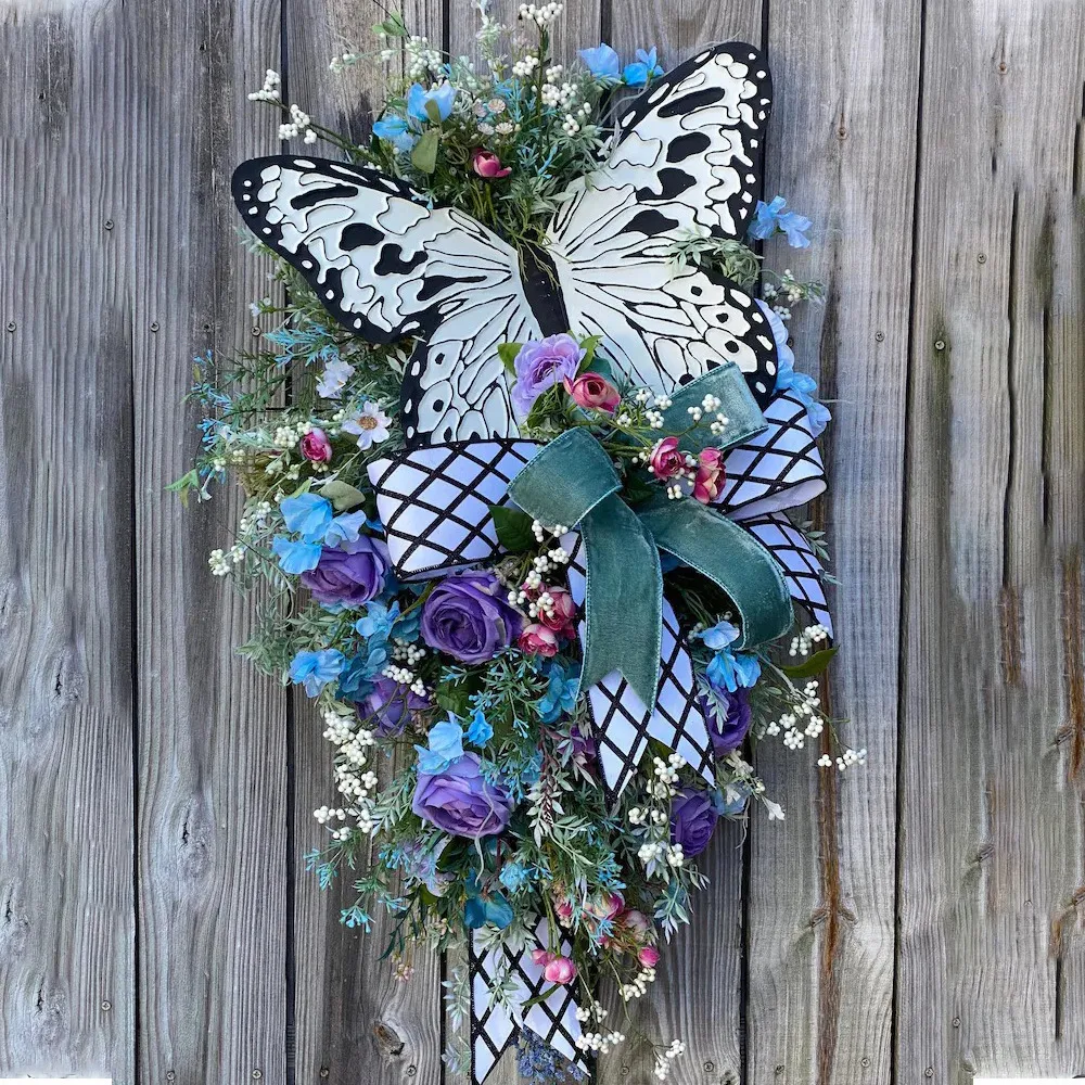 Rose Butterfly Wreath