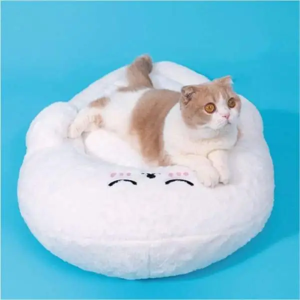 Round Plush Cat Bed