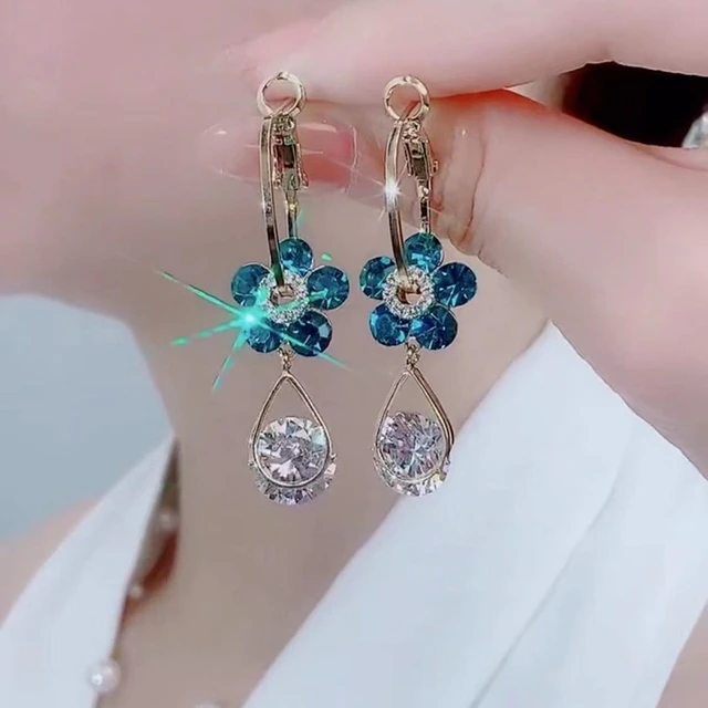 Fashion Flower Crystal Earrings