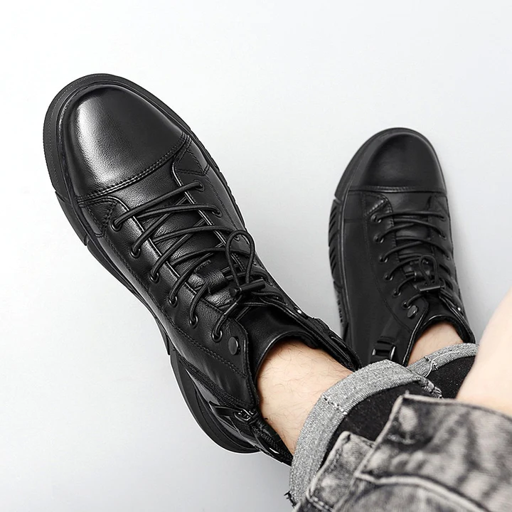 Italian High-Top Lace Up Martin Leather Boots