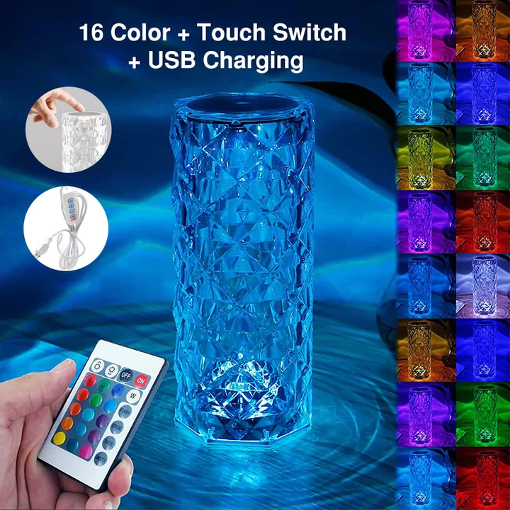 Touching Control Rose Acrylic Lamp