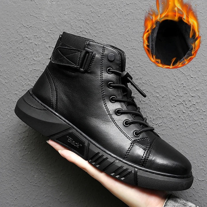 Italian High-Top Lace Up Martin Leather Boots