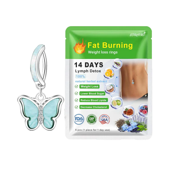 SFRCORD2023 Body Detox Fat Burning Liver & Lung Cleanse Essential Oil Belly Button Ring