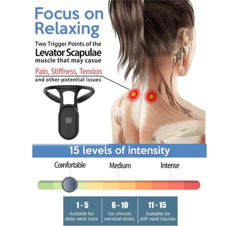 Oveallgo Posture Fix Ultrasonic Vibration Neck Soother Device