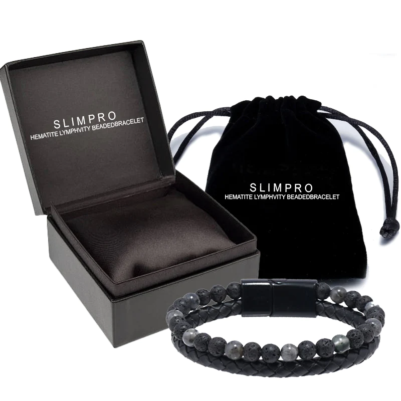 SLIMPro Hematite Lymphvity BeadedBracelet