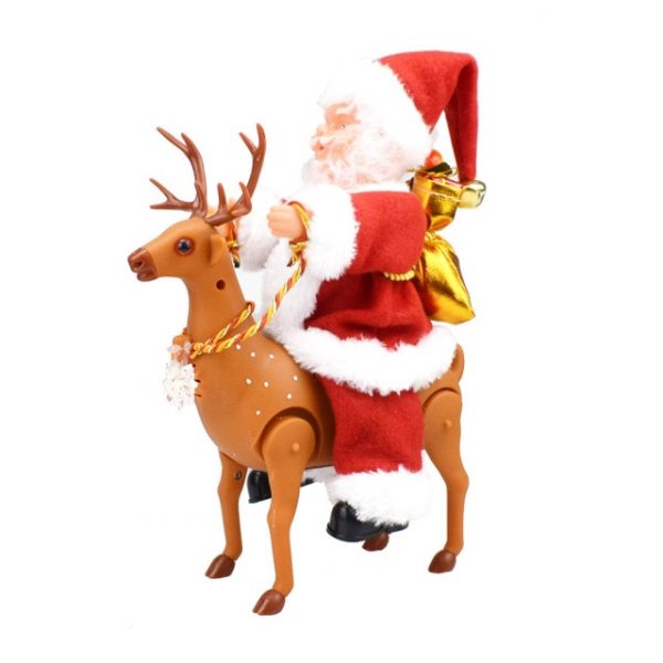 Christmas Riding Deer Santa Claus