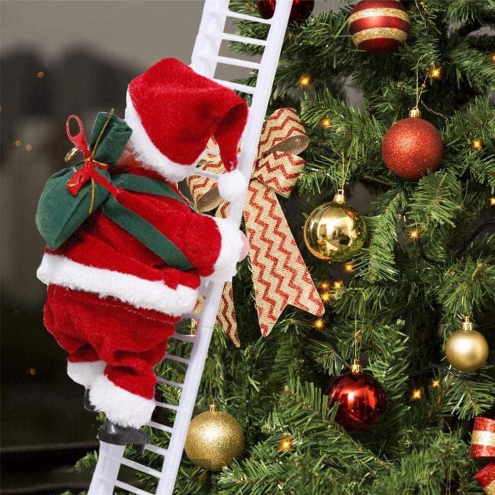 Santa Climbing Ladder Christmas Decorations