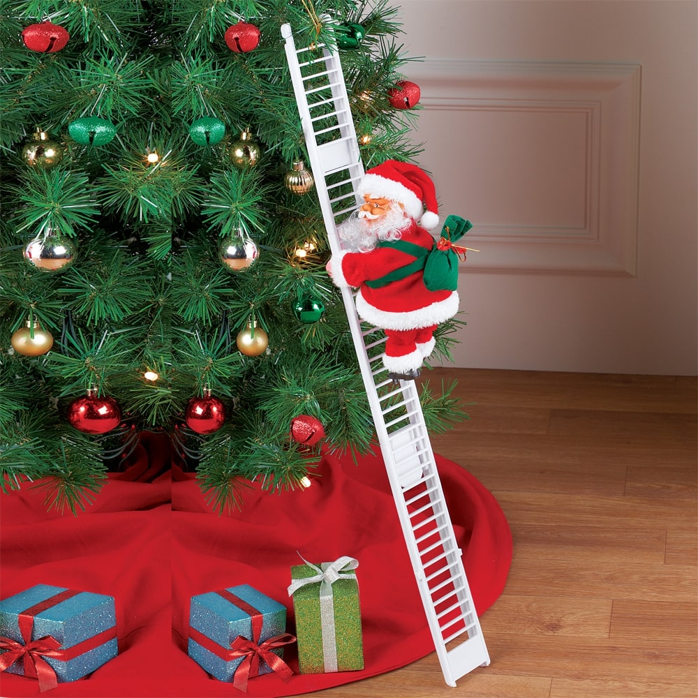 Santa Climbing Ladder Christmas Decorations