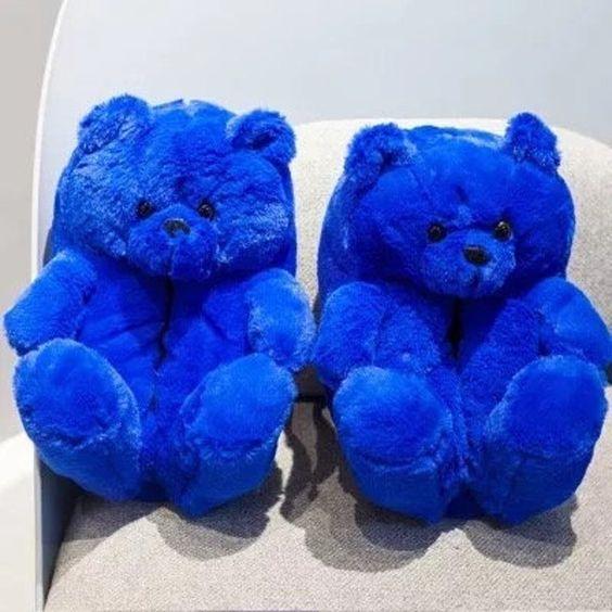 Comfy Teddy Bear Plush Slippers