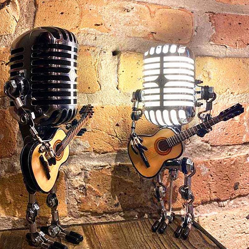 Vintage Microphone Robot Desk Lamp