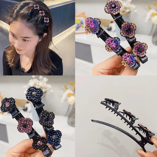 Hair Clip With Crystal Flower