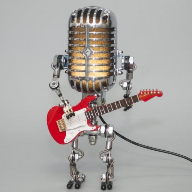 Vintage Microphone Robot Desk Lamp