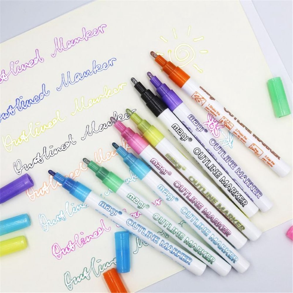 Self-Outline Metallic Markers