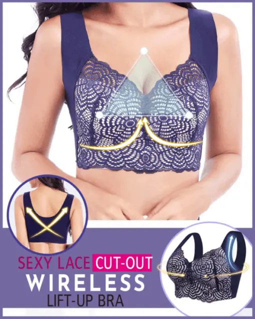 Sexy Lace Cut-out Wireless Lift-up Bra