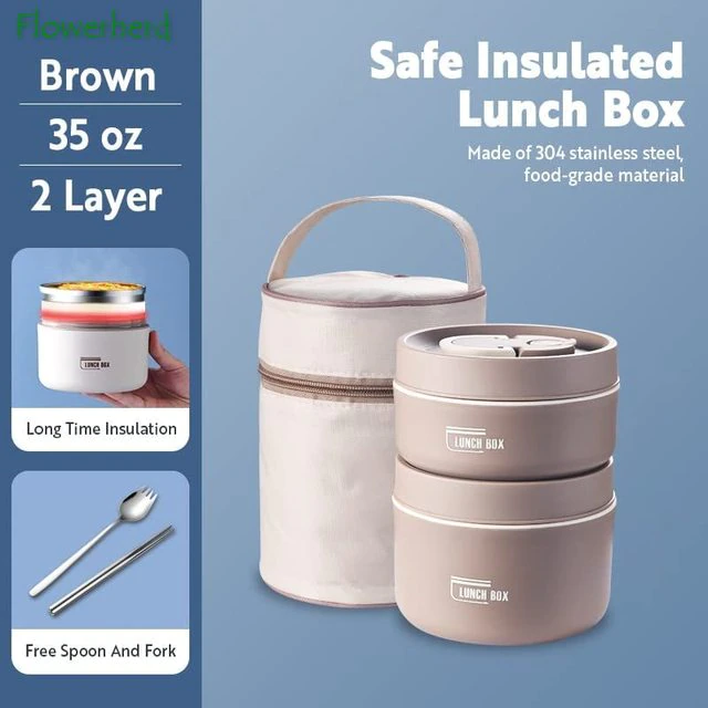 Portable Insulated Lunch Container Set