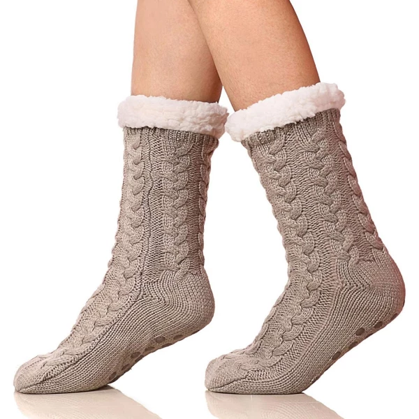 AEXZR Fleece-Lined Slipper Socks