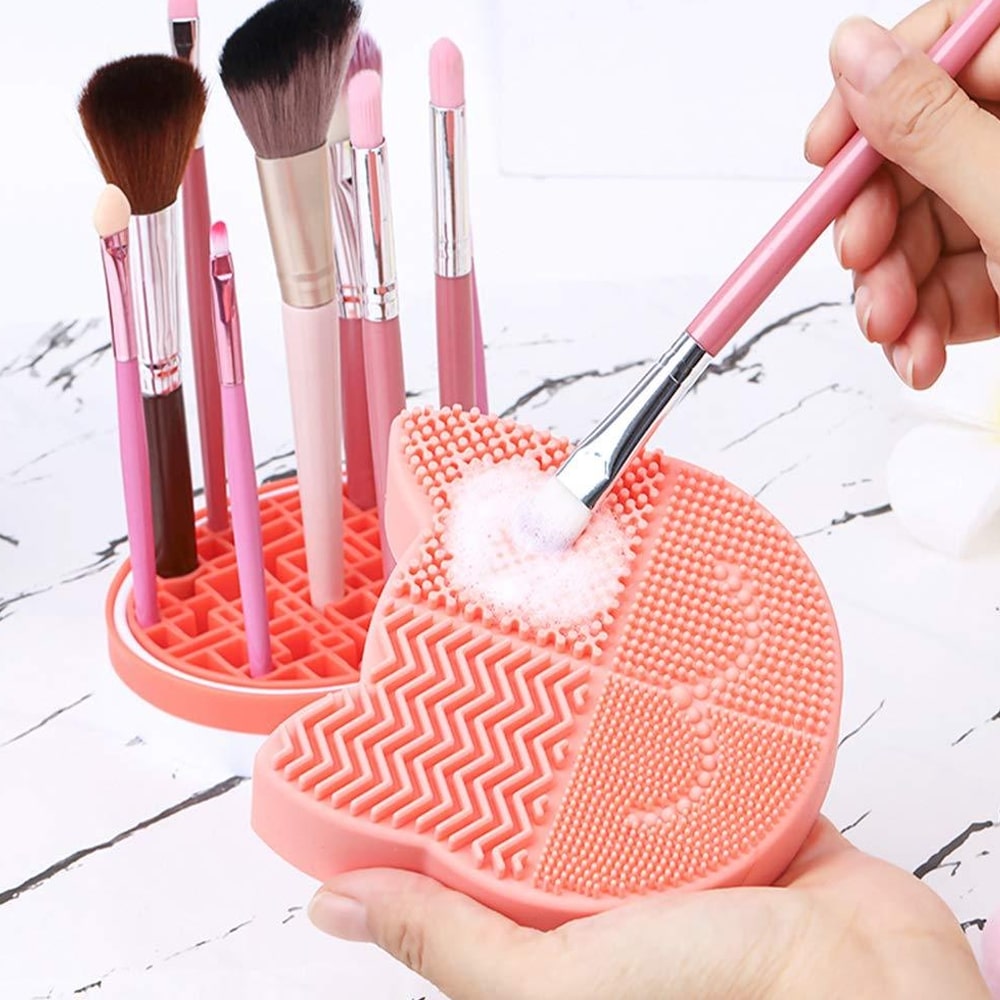 Silicone Makeup Brush Cleaner And Storage Rack