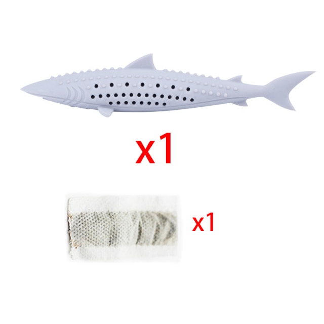 Silicone Mint Fish Cat Toy