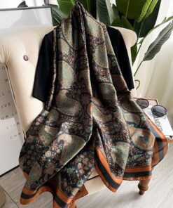 Silk Scarf With Flowers For Women