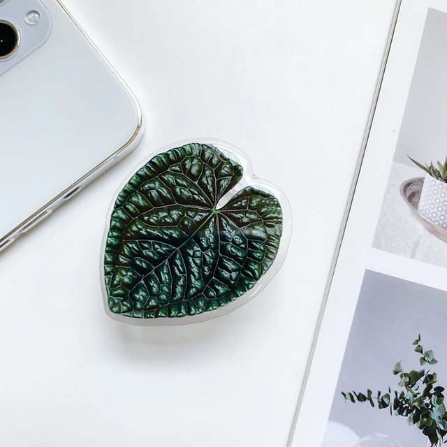 Cute Green Leaves Smartphone Holder