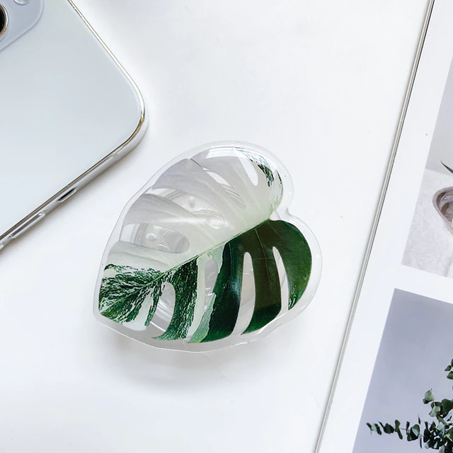 Cute Green Leaves Smartphone Holder