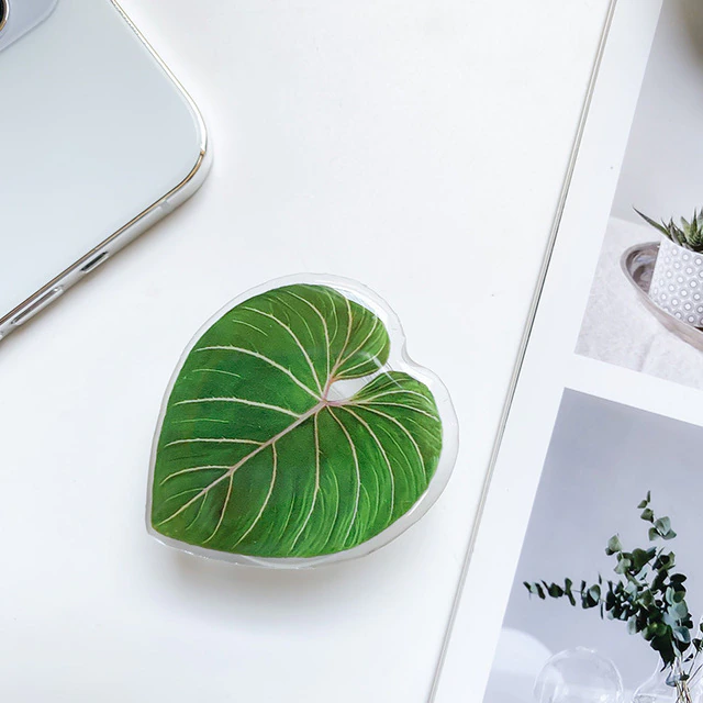 Cute Green Leaves Smartphone Holder