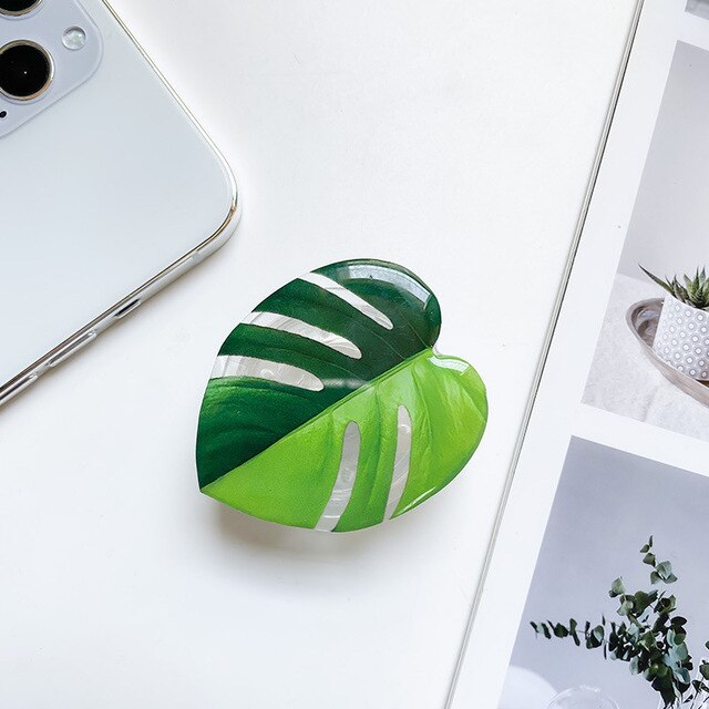 Cute Green Leaves Smartphone Holder