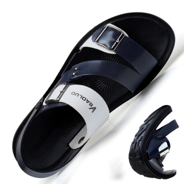 Summer Fashion Breathable Leather Men Beach Slippers