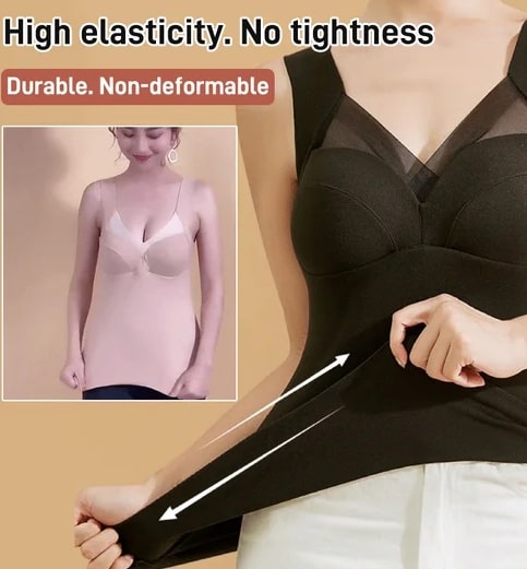 Slim Stretchy Warm Undershirt with Padded Bra