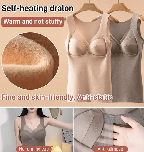 Slim Stretchy Warm Undershirt with Padded Bra