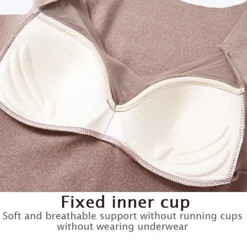 Slim Stretchy Warm Undershirt with Padded Bra