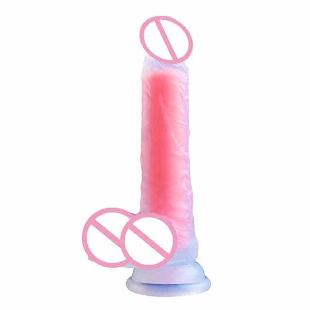 Soft Silicone Rainbow Dildo With Suction Cup