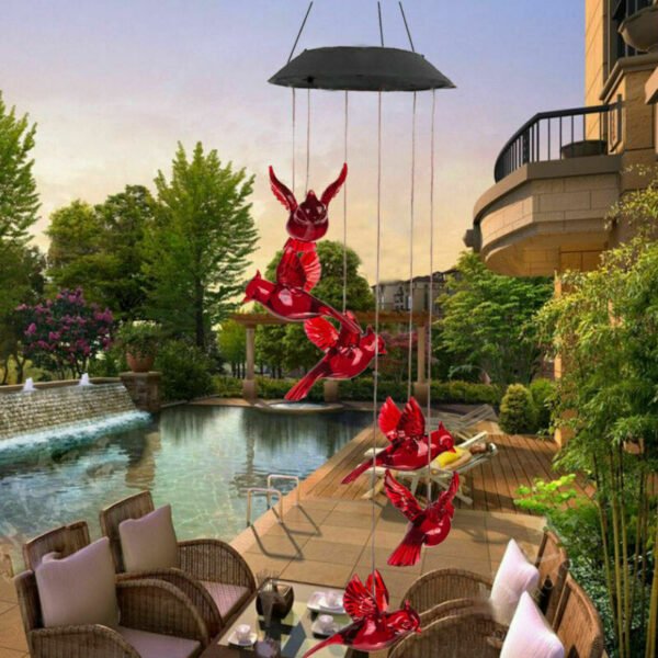 Solar Cardinal Wind Chime Light