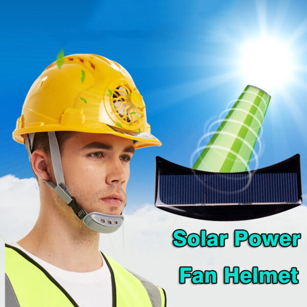 Solar Power Cooling Fan Safety Helmet