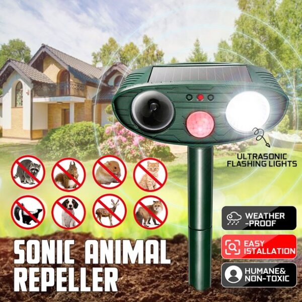 Solar Powered Ultrasonic Animal Repeller