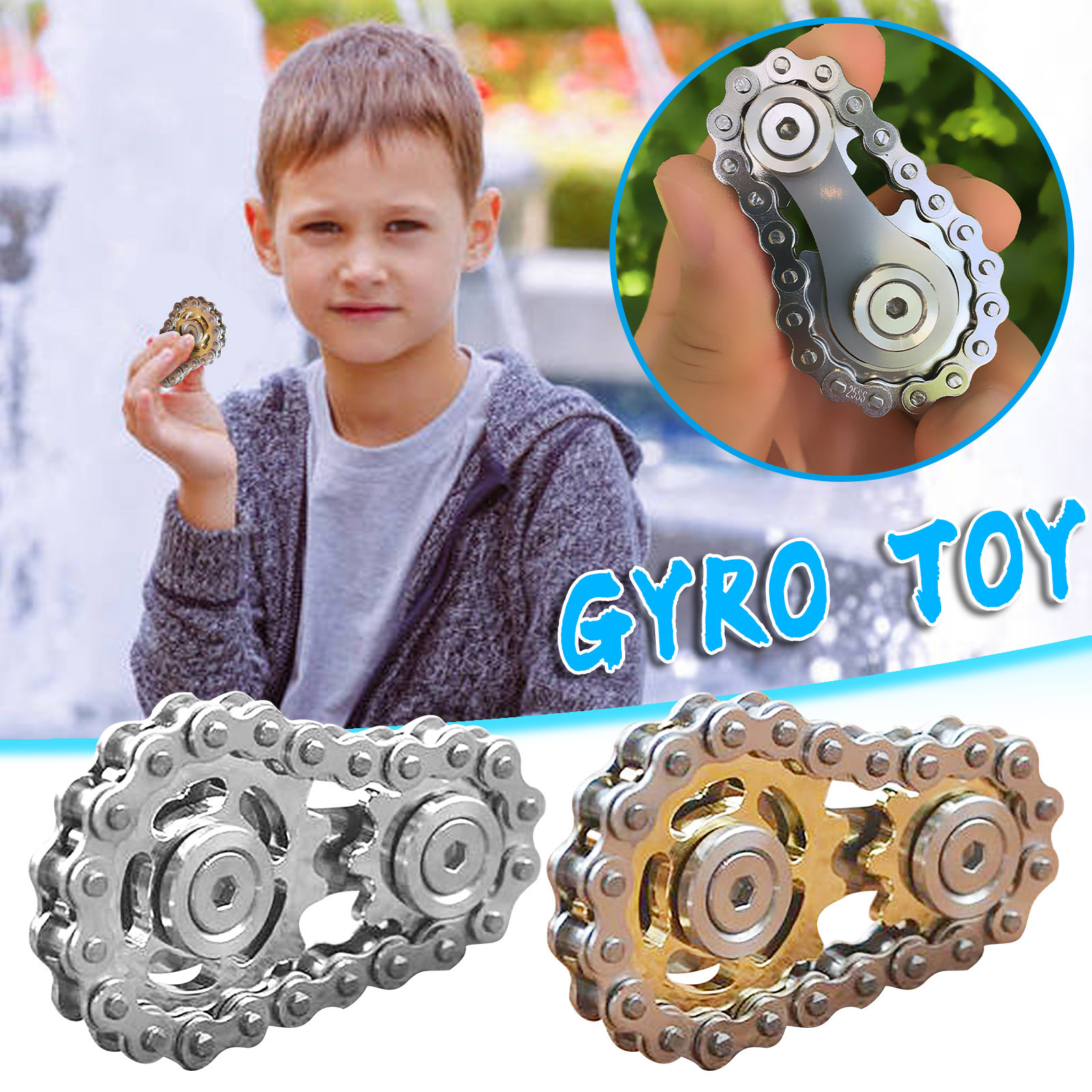 Sprockets Bicycle Chain Fidget Spinner Toys