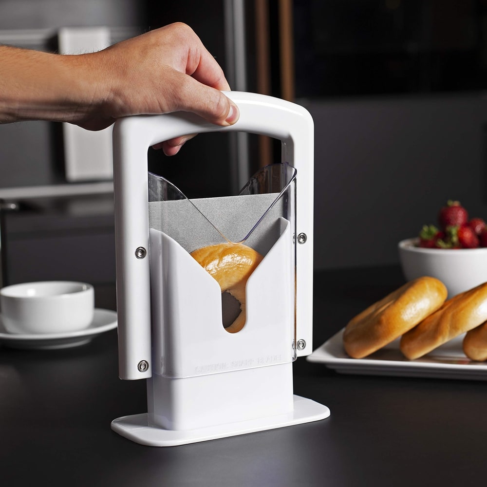 Stainless Steel Bagel Slicer For Small & Large Bagels