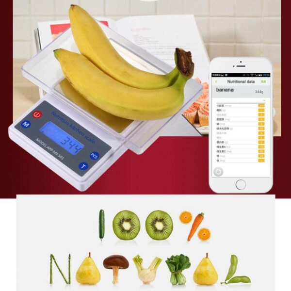 Wireless Kitchen Scale with Nutritional Data