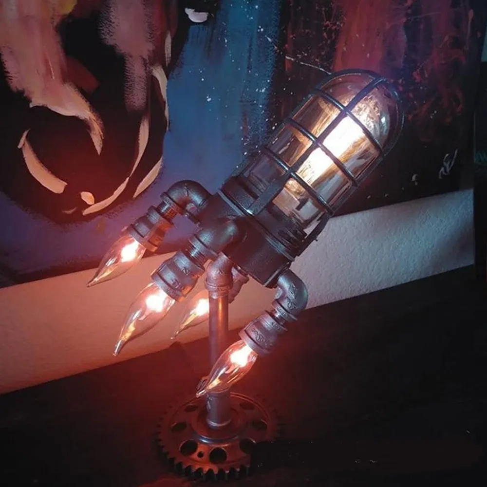 Steampunk Rocket Light LED Bedside Light