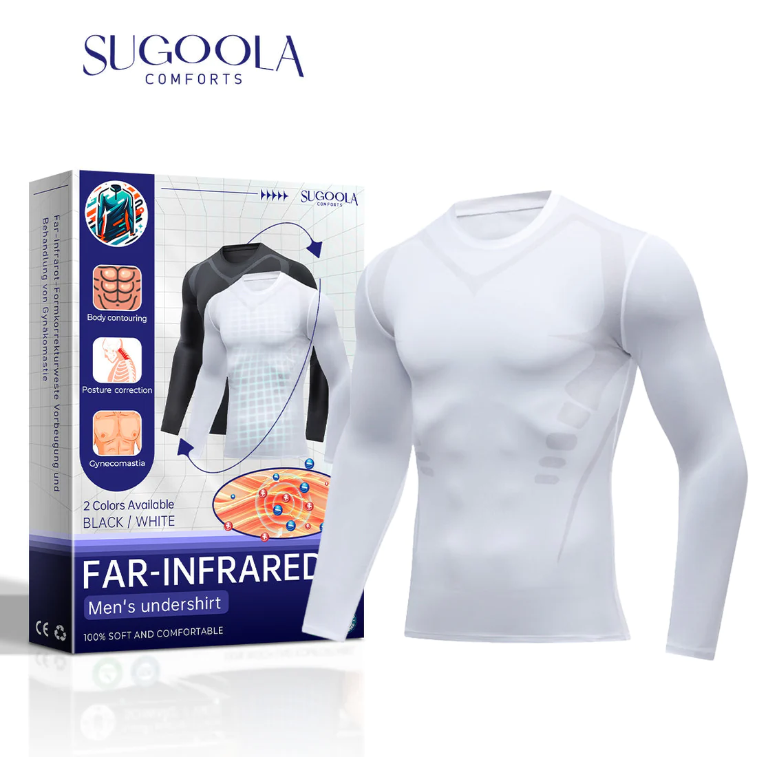 Sugoola Far-Infrared Tourmaline Therapy Gynecomastia Mens Undershirt