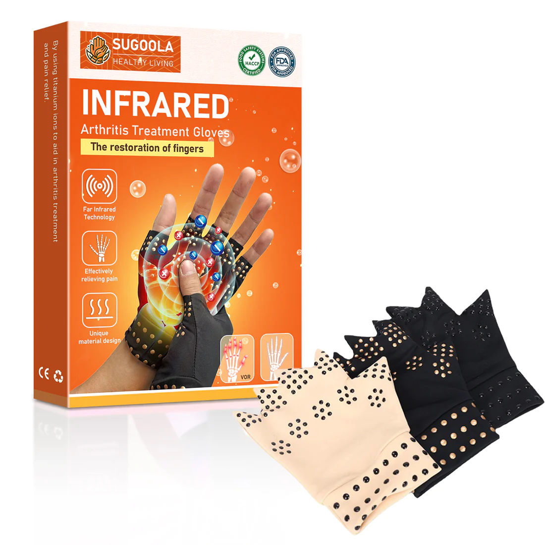 Sugoola Tourmaline Arthritis Compression Gloves