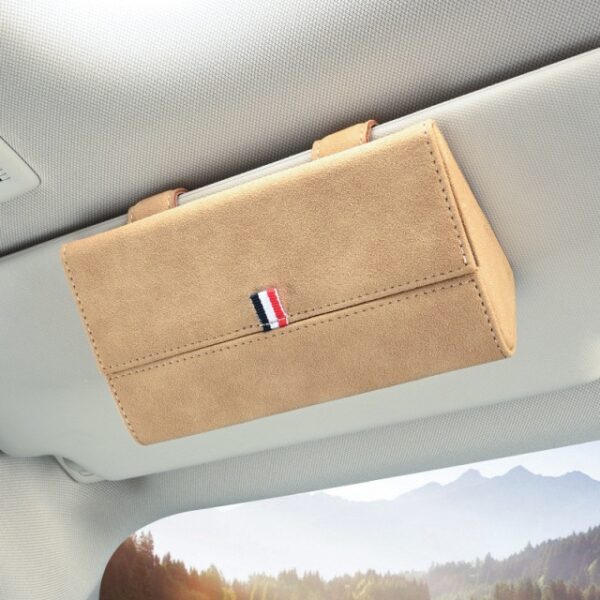 Car Clip-in Leather Glass Holder