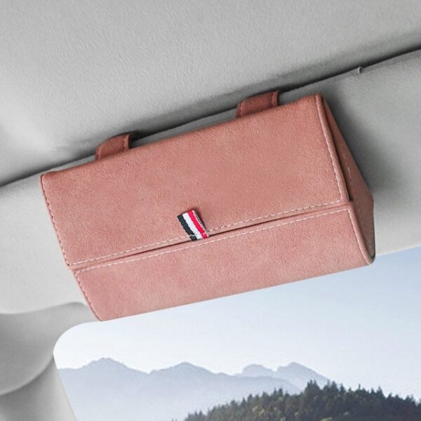 Car Clip-in Leather Glass Holder