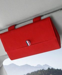 Car Clip-in Leather Glass Holder