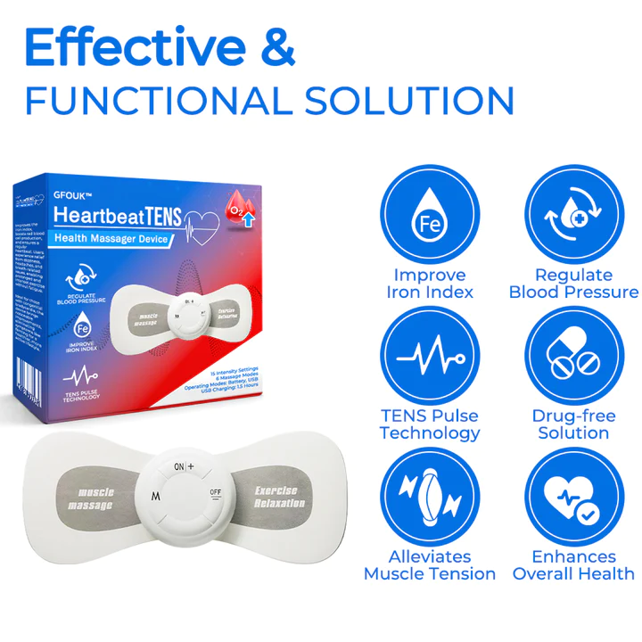 GFOUK HeartbeatTENS Lifeblood Iron Health Massager Device