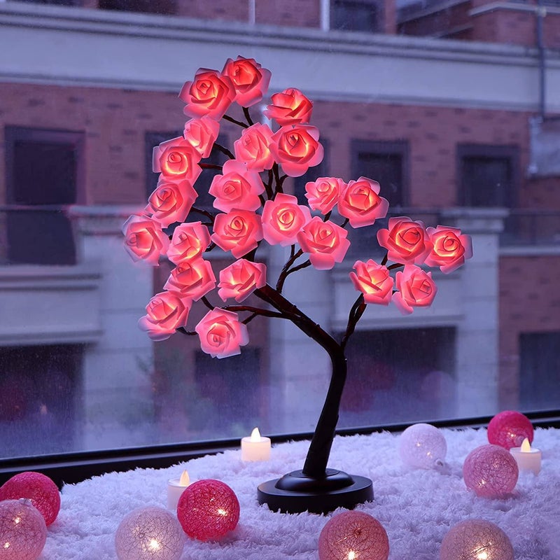 Tabletop Rose Flower Tree Light