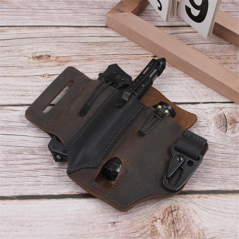 Cowhide Leather Owl Buckle Tactical Multifunctional Belt Cover