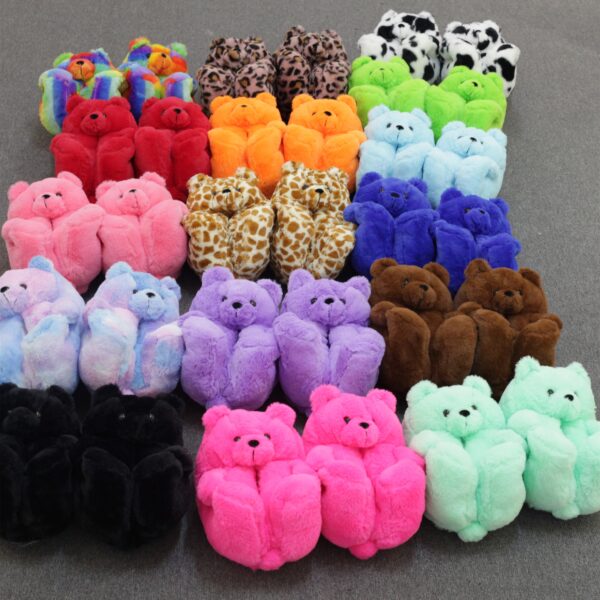 Comfy Teddy Bear Plush Slippers