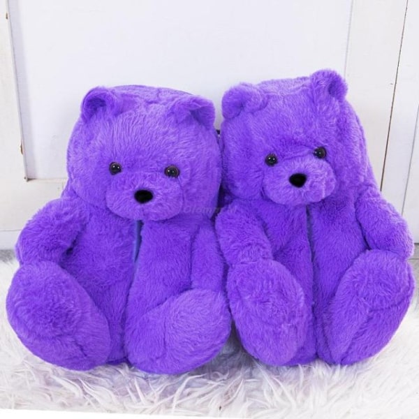 Comfy Teddy Bear Plush Slippers